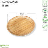 Wilmax Runder Bambusteller, 28 cm, Einzelstück, WL-771035/A